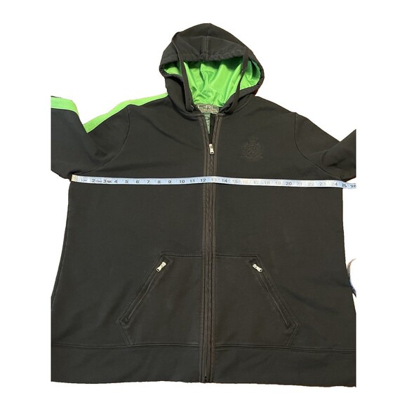 VINTAGE POLO by RALPH LAUREN BLACK PULLOVER SWEATSHIRT HOODIE 1/4 ZIPPER XL - Picture 5 of 10